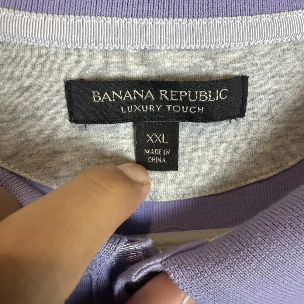 Banana Republic Luxury Touch Polo‎ Shirt Men's 2XL Purple Short Sleeve Collared
